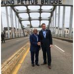 Edmond Pettus Bridge Congressman Walker And John Lewis Edmund Pettus Bridge